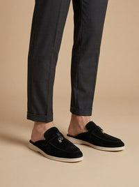 Edmund | Metallverzierung Gummisohle Loafer in Schwarz