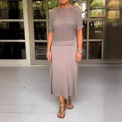 Maya® | Set aus 2-teiligem Kleid und durchbrochenem Oberteil