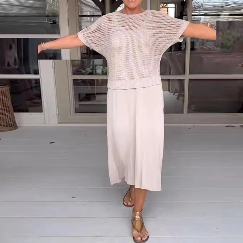 Maya® | Set aus 2-teiligem Kleid und durchbrochenem Oberteil