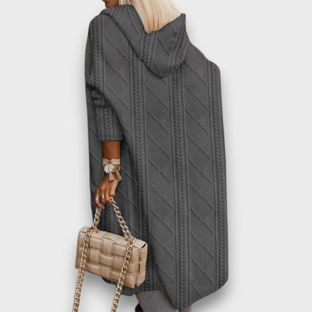 Jovina – Langer Cardigan mit Kapuze
