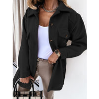 Stylische Jacke in Wolloptik für Frauen - Saskia in Schwarz