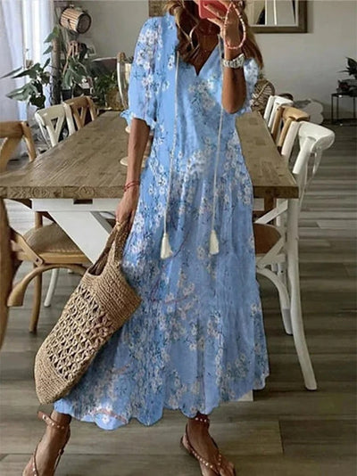 Ava - Elegantes Boho-Kleid mit Bauchabdeckung