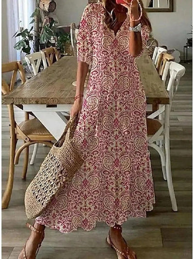 Ava - Elegantes Boho-Kleid mit Bauchabdeckung