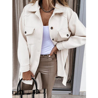 Stylische Jacke in Wolloptik für Frauen - Saskia in Weiß