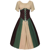 Damen Stilvolle Klassische Oktoberfest Dirndl Kleid in Beige