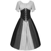 Damen Stilvolle Klassische Oktoberfest Dirndl Kleid in Grau