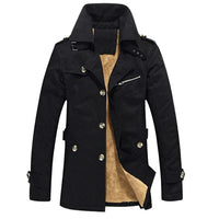 Adalbert® | Eleganter gepolsterter Trenchcoat in Schwarz