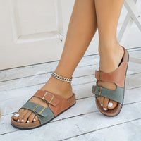 Violette | Verstellbare Damen-Sandalen in Grün-Braun