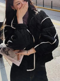 Warme Baumwolljacke für Frauen - Aleida in Schwarz