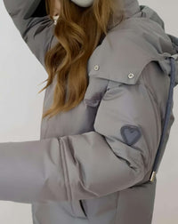 Warme, winddichte Daunenjacke für Frauen - Janice in Grau