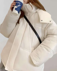 Warme, winddichte Daunenjacke für Frauen - Janice in Weiß