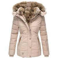 Warme Winterjacke für Frauen - Belen in Beige