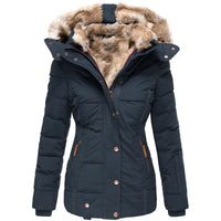 Warme Winterjacke für Frauen - Belen in Blau