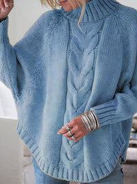 Warmer Strickpullover für Frauen - Eugenie in Blau