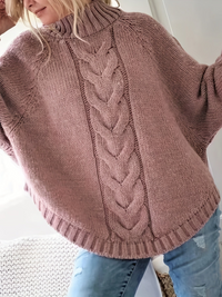 Warmer Strickpullover für Frauen - Eugenie in Hellrosa