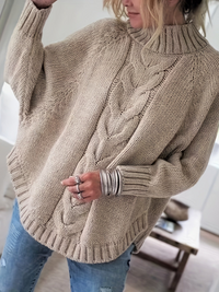 Warmer Strickpullover für Frauen - Eugenie in Khaki
