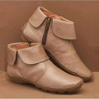 Wasserdichte Damenstiefel aus weichem Leder - Heidrun in Beige