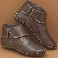 Wasserdichte Damenstiefel aus weichem Leder - Heidrun in Braun