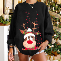 Yummi | Damen Weihnachtspullover | Lang in Schwarz