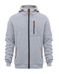 Stanly | Herren Weiß Hoodie | Reißverschluss Kapuzenpullover in Hellgrau