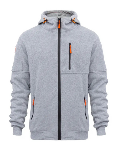 Stanly | Herren Weiß Hoodie | Reißverschluss Kapuzenpullover