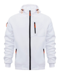 Stanly | Herren Weiß Hoodie | Reißverschluss Kapuzenpullover in Weiß
