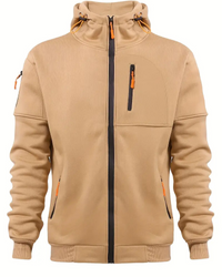 Stanly | Herren Weiß Hoodie | Reißverschluss Kapuzenpullover in Khaki