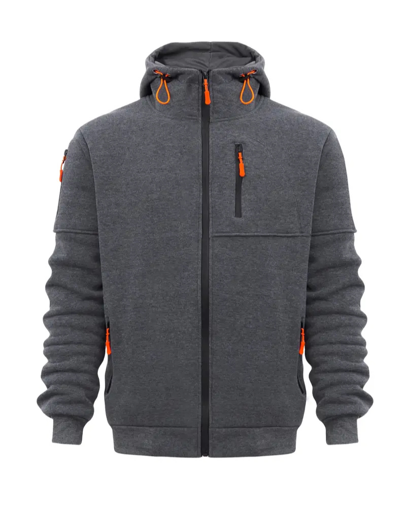 Stanly | Herren Weiß Hoodie | Reißverschluss Kapuzenpullover