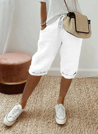Ezra | Damen 3/4 Hose | Weiße in Weiß
