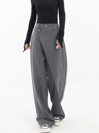 Precious | Damen Elegant Weite Hose | Schwarz in grau