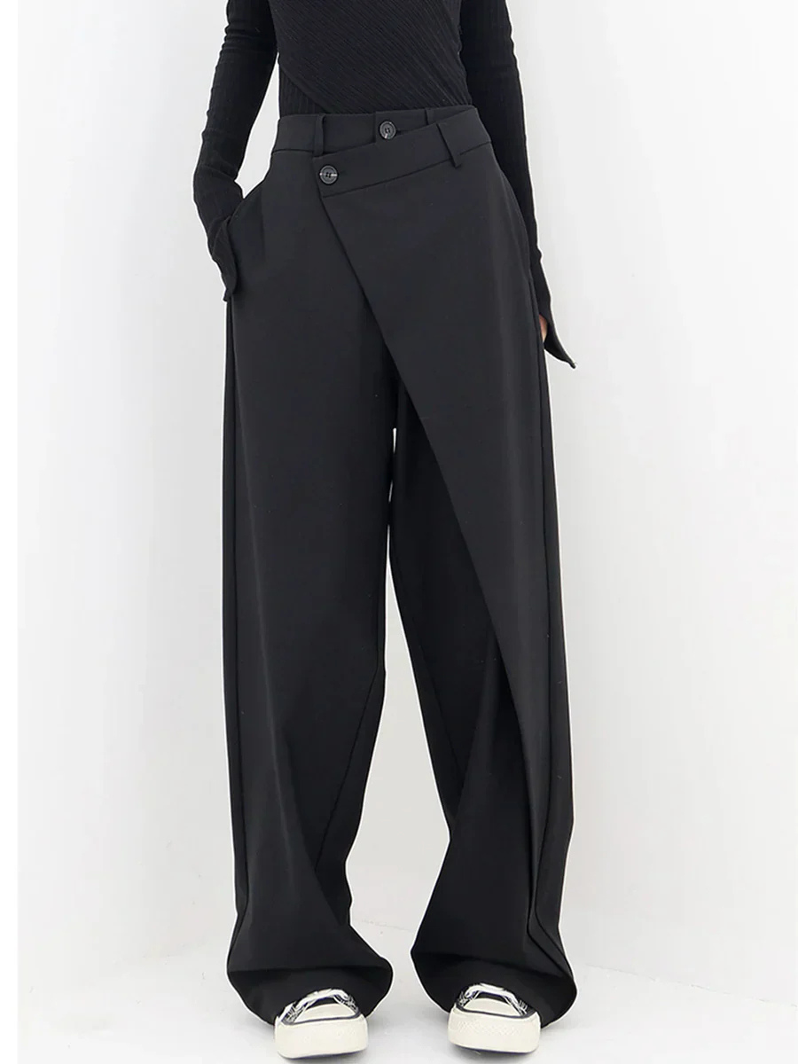 Precious | Damen Elegant Weite Hose | Schwarz