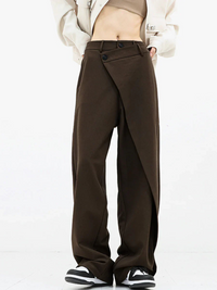 Precious | Damen Elegant Weite Hose | Schwarz in Dunkelbraun