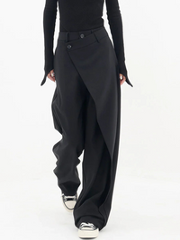 Precious | Damen Elegant Weite Hose | Schwarz in Schwarz
