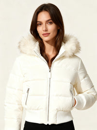 Wiebke | Gesteppte Winterjacke mit Kapuze in Weiß