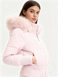 Wiebke | Gesteppte Winterjacke mit Kapuze in Rosa