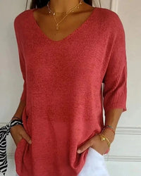 Wiebke | Lockere Strickbluse in Rot