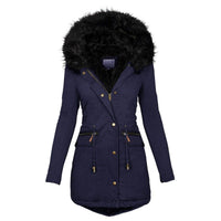 Winddichte warme Winterjacke für Frauen - Alisson in Dunkelblau