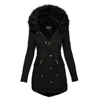 Winddichte warme Winterjacke für Frauen - Alisson in Schwarz