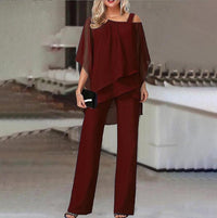 Mirella™ | Elegantes Zweiteiler-Set in Weinrot