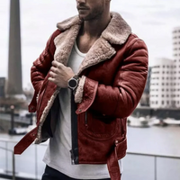 Jerald | Winterjacke Herren | Schwarz Mantel in Rot