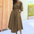 Khaki Off Schulter
