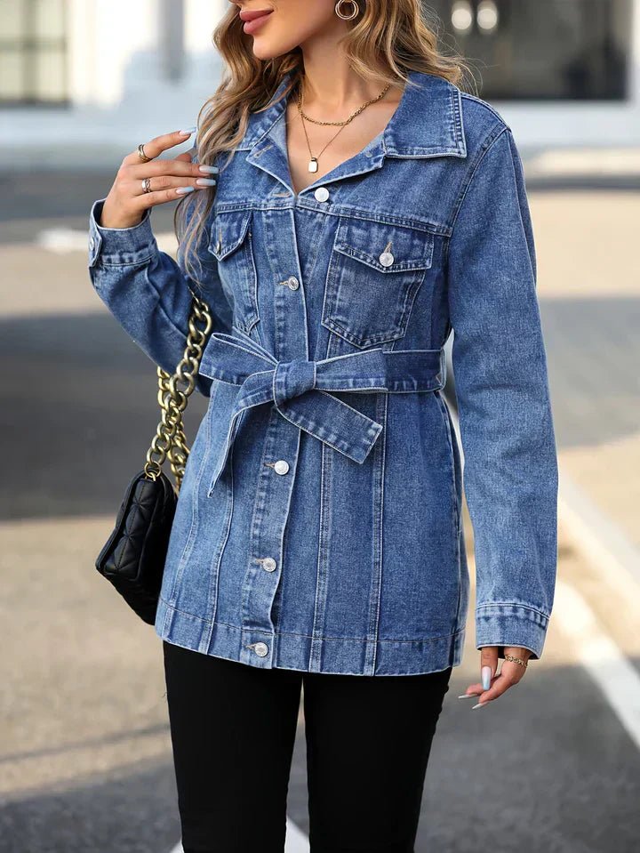 Denim Jacke mit Gürtel für Damen