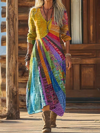 Yara | Boho-Chic Sonnenmuster-Kleid in Standard
