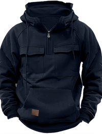 Federico - Robuster Herren Hoodie in Schwarz