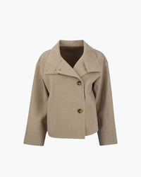 Isabella Elegante Jacke mit Stehkragen in Beige