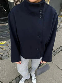 Isabella Elegante Jacke mit Stehkragen in Navyblau