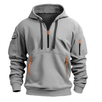 Kendrick | Zip Hoodie Herren | Schwarz Kapuzenpullover in Grau