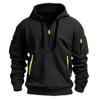Kendrick | Zip Hoodie Herren | Schwarz Kapuzenpullover in Schwarz